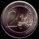 faccia comune della vecchia moneta da 2 euro