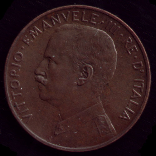 2 centesimi Italia su prora Vittorio Emanuele III