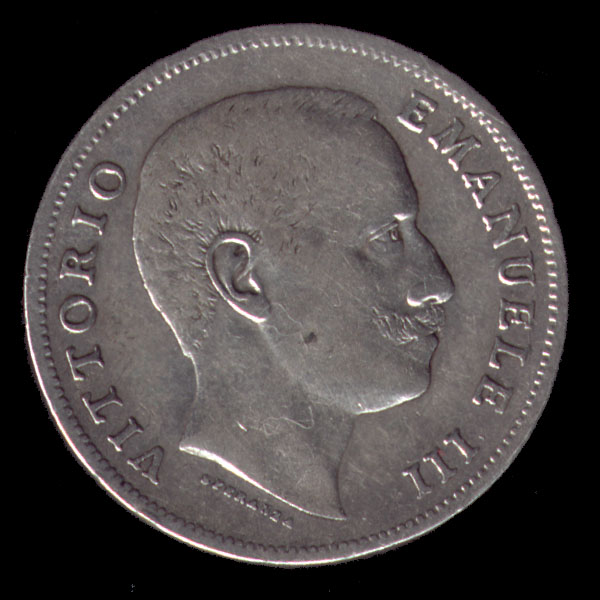 1 lira aquila sabauda Vittorio Emanuele III