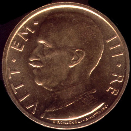 50 lire littore Vittorio Emanuele III