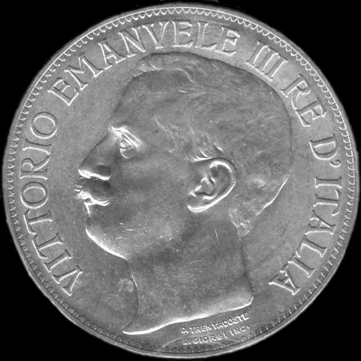5 lire cinquantenario Vittorio Emanuele III