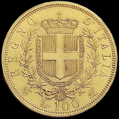 100 lire brasão Vítor Emanuel II