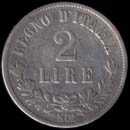 2 lire valor Vítor Emanuel II