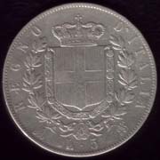 5 lire coat of arms Victor Emmanuel II