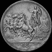 5 lire Quadriga jaunty Viktor Emmanuel III