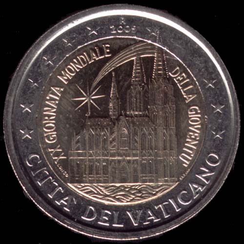 pièces de monnaie en euro du Vatican 2005