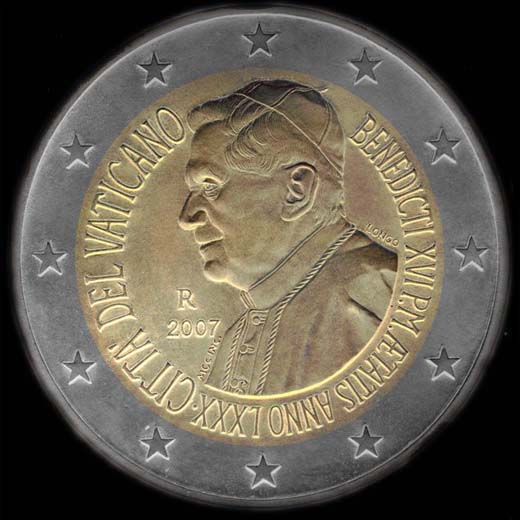 pièces de monnaie en euro du Vatican 2007