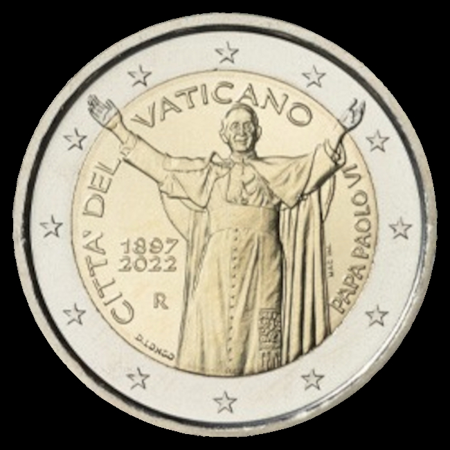 Monedas de euro del Vaticano 2022